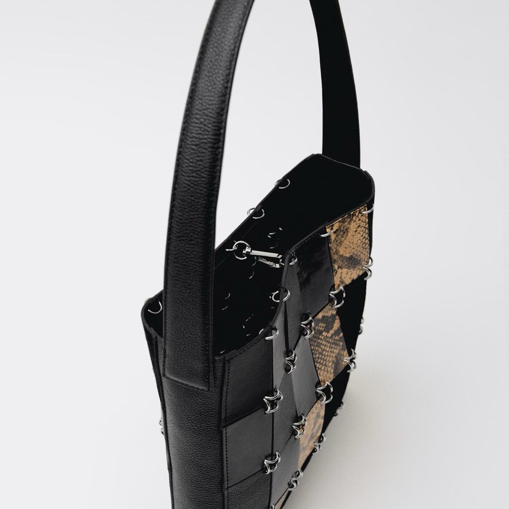 Mango Combined Patchwork Leather Bag - image 7
